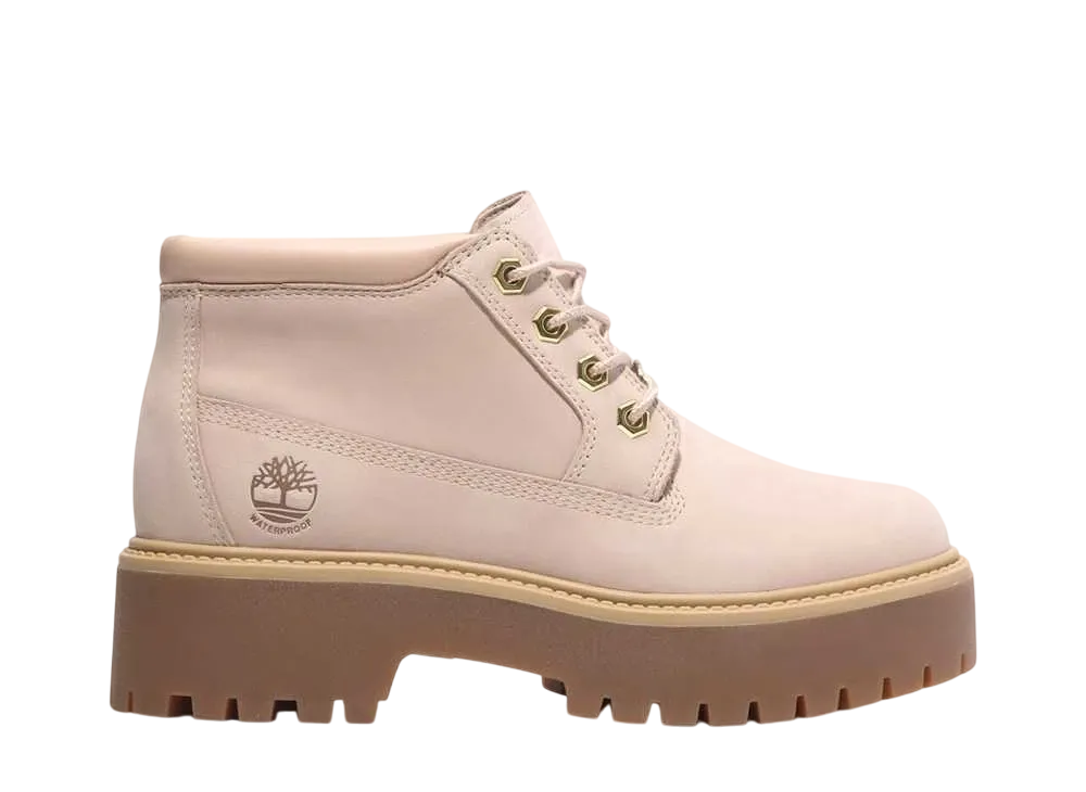 Timberland Women's Stone Street Mid Lace Up Waterproof Boots "Light Beige"
