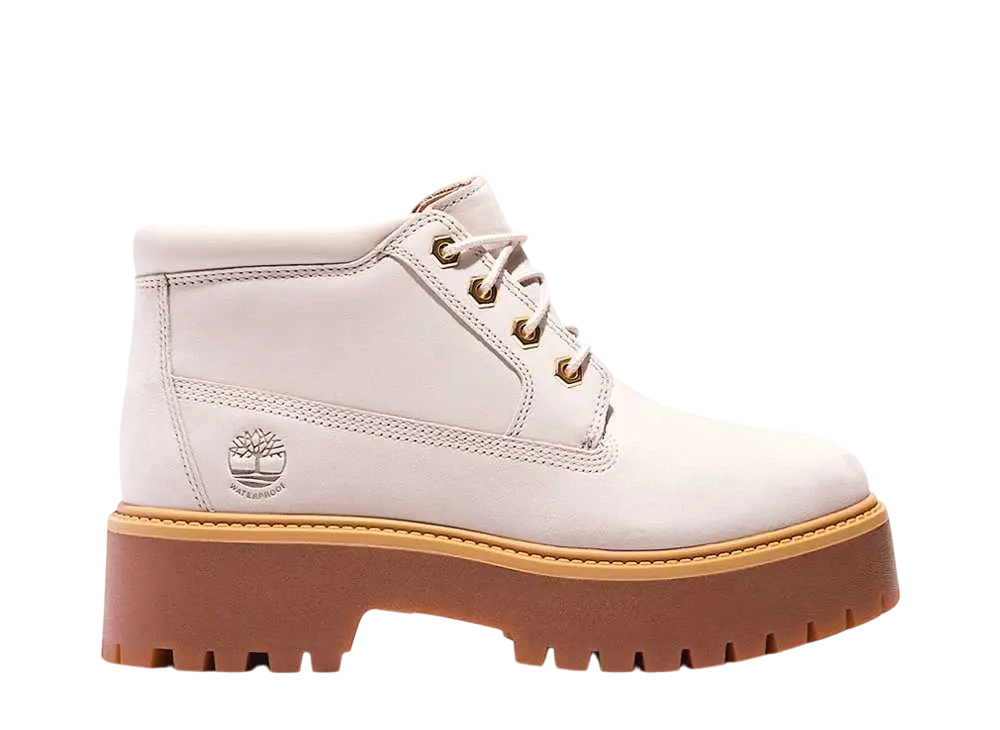 ティンバーランド ウィメンズ ストーン ストリート プラットフォーム ウォータープルーフ チャッカ "ホワイト"
