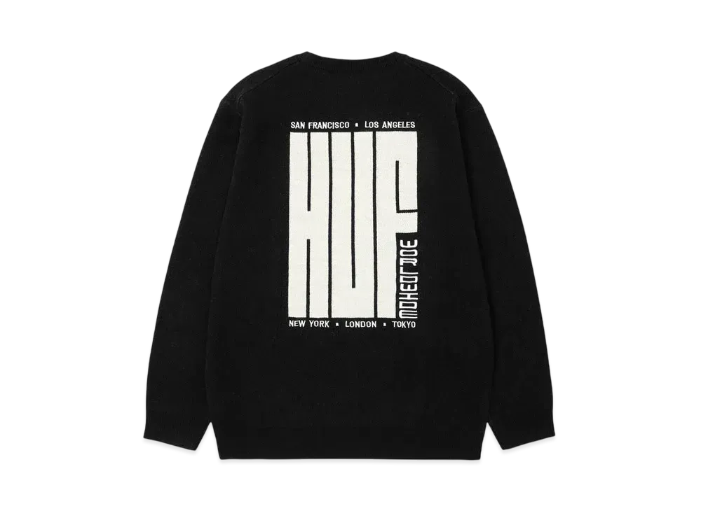 HUF Winter 24 Big Block Crew Sweater "Black"