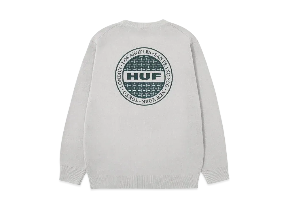 HUF Winter 24 Manhole Crew Sweater "Gray"