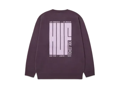 HUF Winter 24 Big Block Crew Sweater "Raisin"