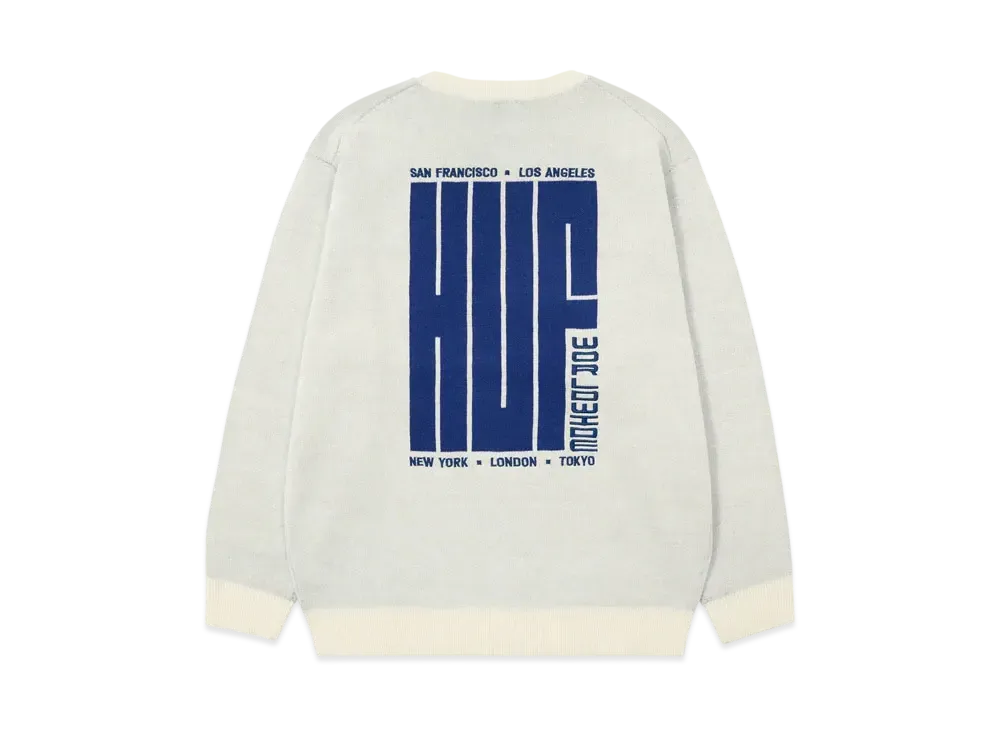 HUF Winter 24 Big Block Crew Sweater "White"