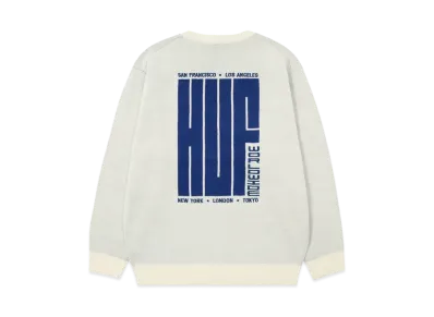 HUF Winter 24 Big Block Crew Sweater "White"