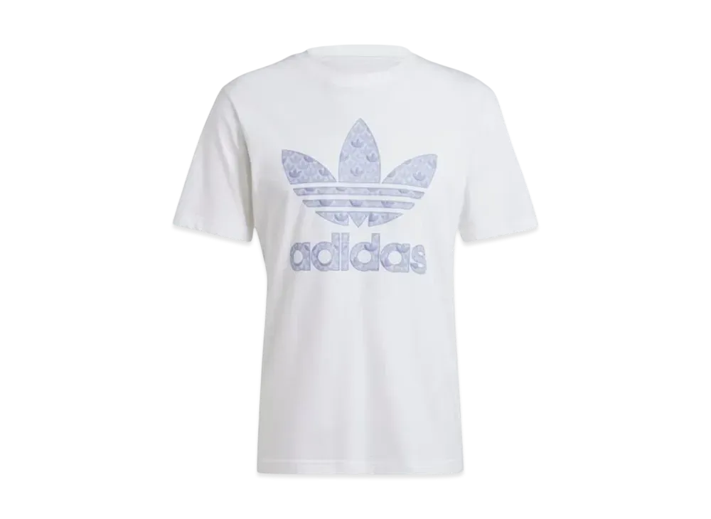 adidas Classic Monogram Graphic Short Sleeve T-Shirt "White/Dust Purple"