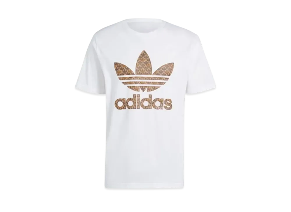 adidas Classic Monogram Graphic Short Sleeve T-Shirt "White/Earth Strata"