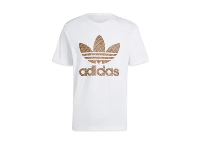 adidas Classic Monogram Graphic Short Sleeve T-Shirt "White/Earth Strata"