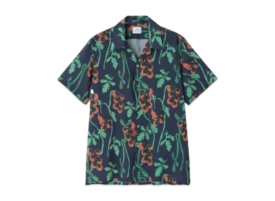 Paul Smith Tomato Vine Open Collar Shirt "BlueGray"