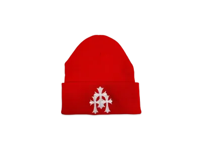 Chrome Hearts Cemetery Cross Patch Beanie "Red/White"