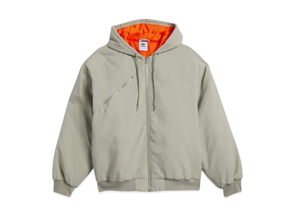 adidas Shmoofoil Nylon Canvas Jacket "Silver Pebble/College Orange"