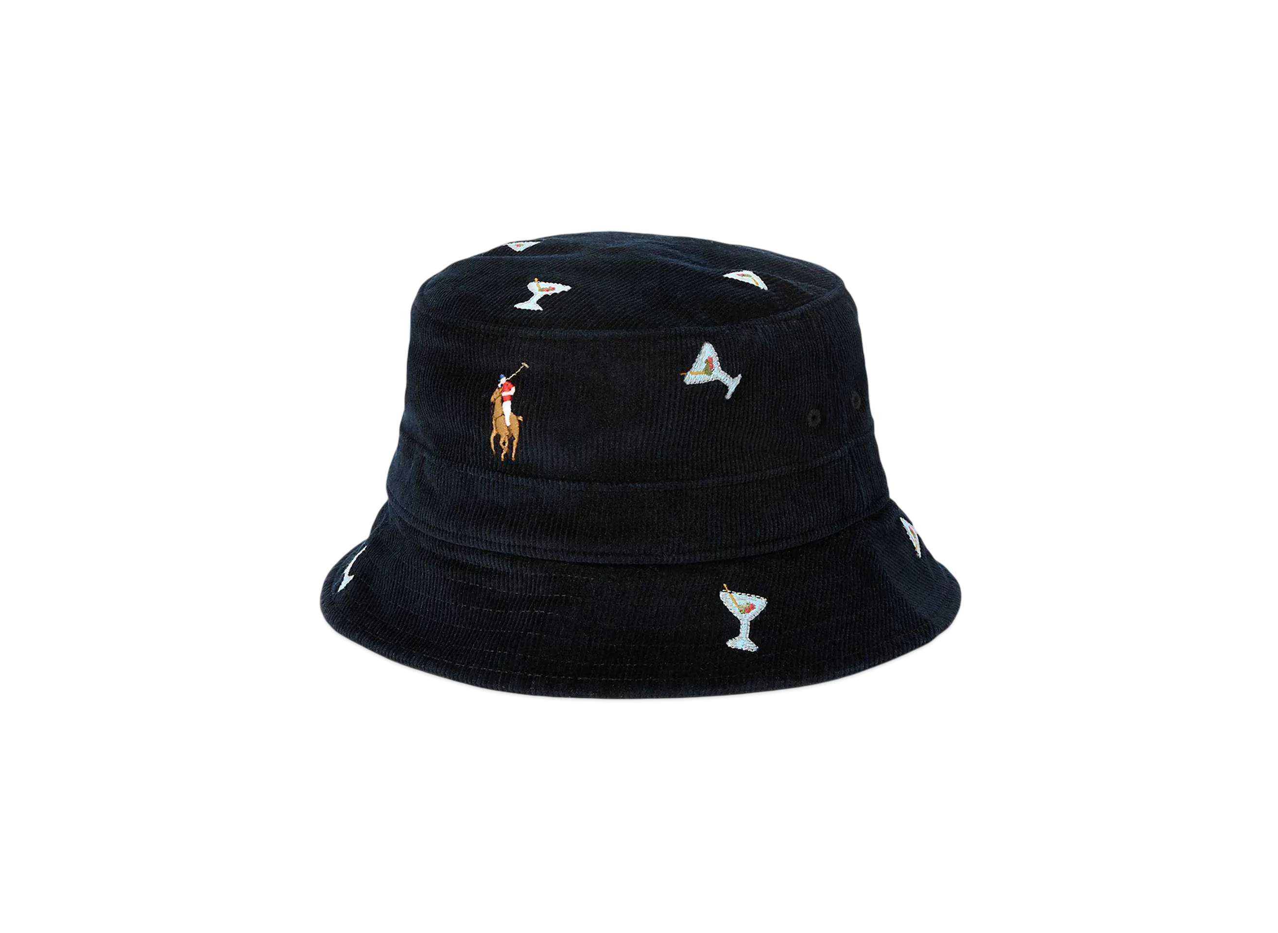 Polo Ralph Lauren Embroidery Corduroy Bucket Hat "Black"