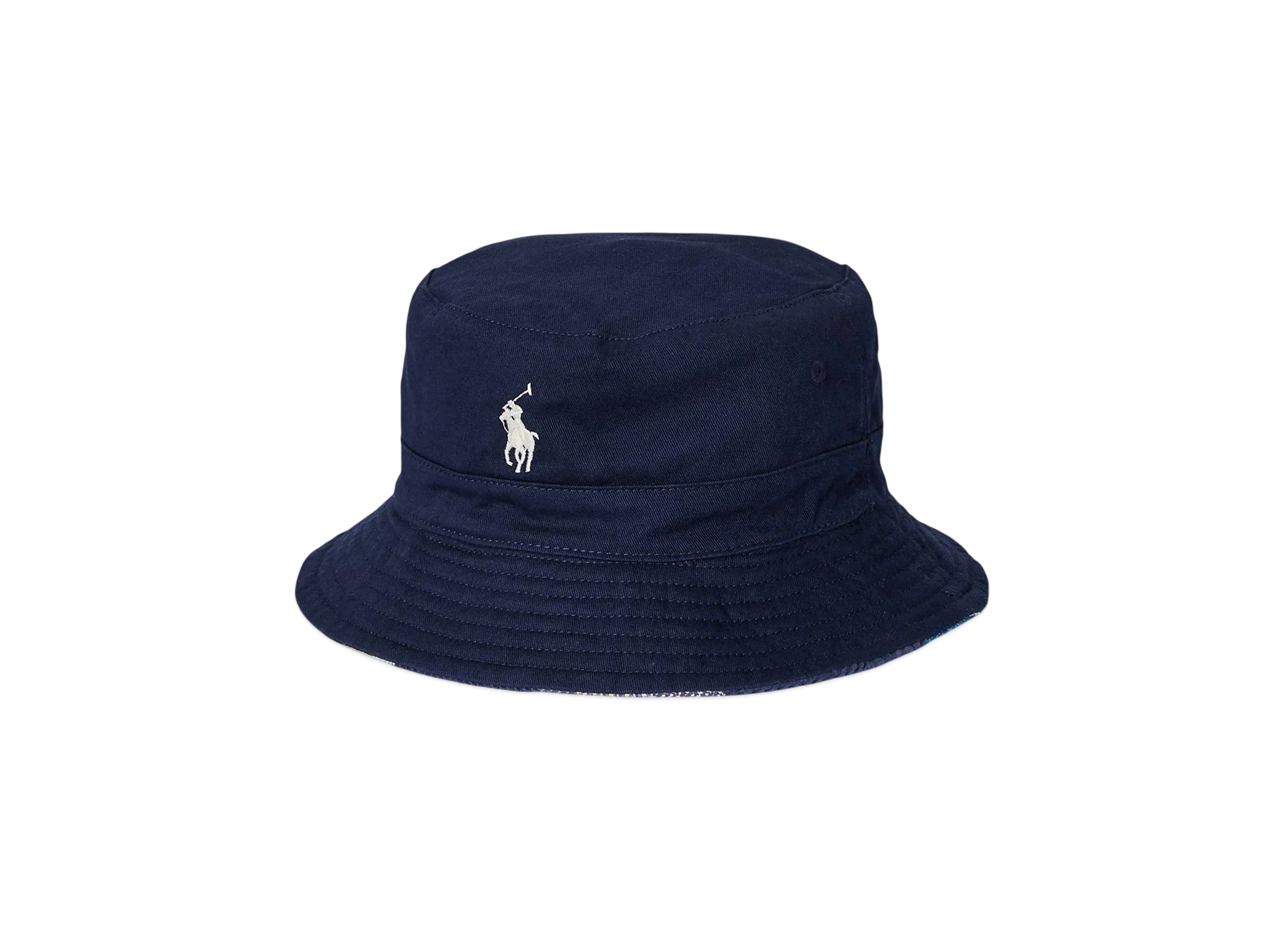 Polo Ralph Lauren Reversible Twill Patchwork Bucket Hat "Blue"