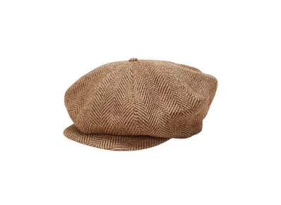 Polo Ralph Lauren Overcheck Ticweave Wool Newsboy Cap "Brown"
