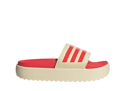 adidas Women's Adilette Platform Slides "Warm Vanilla/Semi Lucid Red"