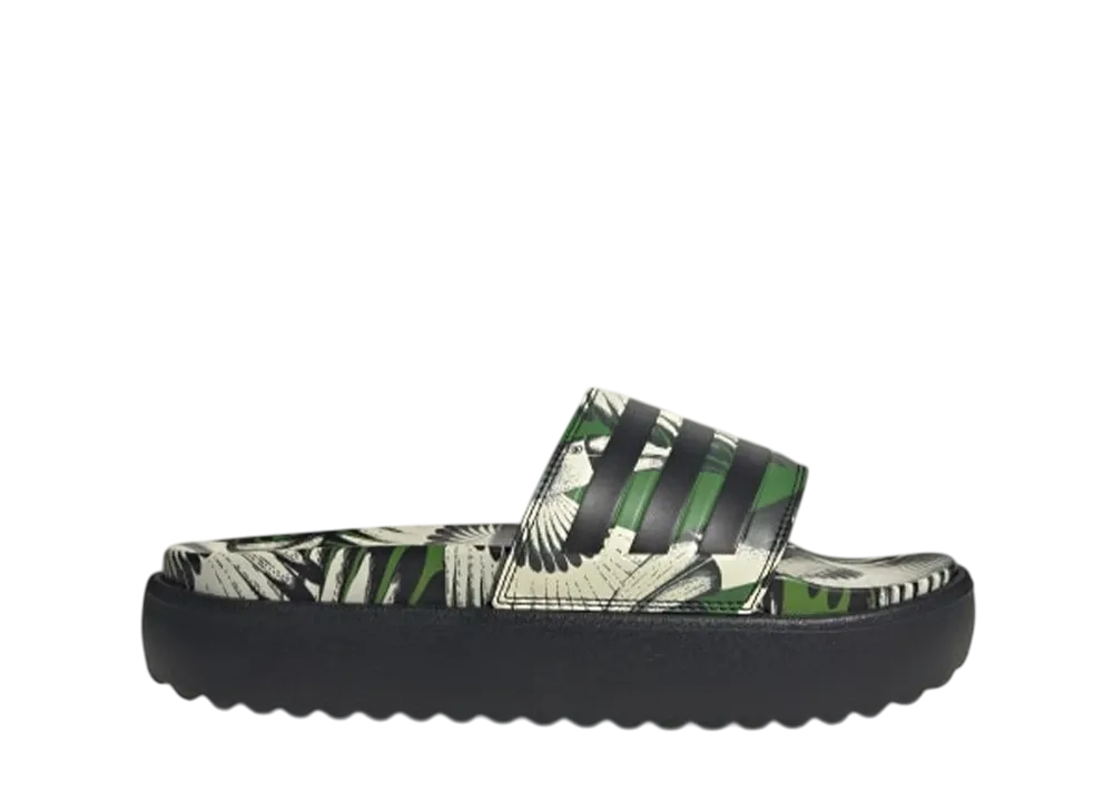 adidas Women's Adilette Platform Slides "Crew Green/Core Black"