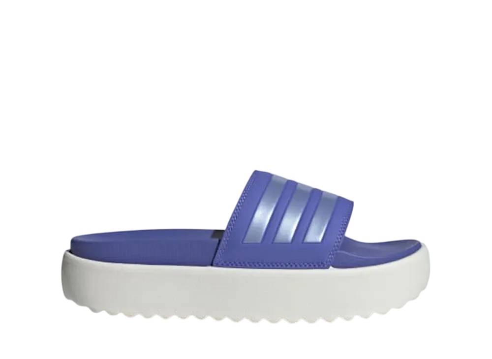 adidas Women's Adilette Platform Slides "Semi Cobalt Blue/Blue Spark Met/Core White"