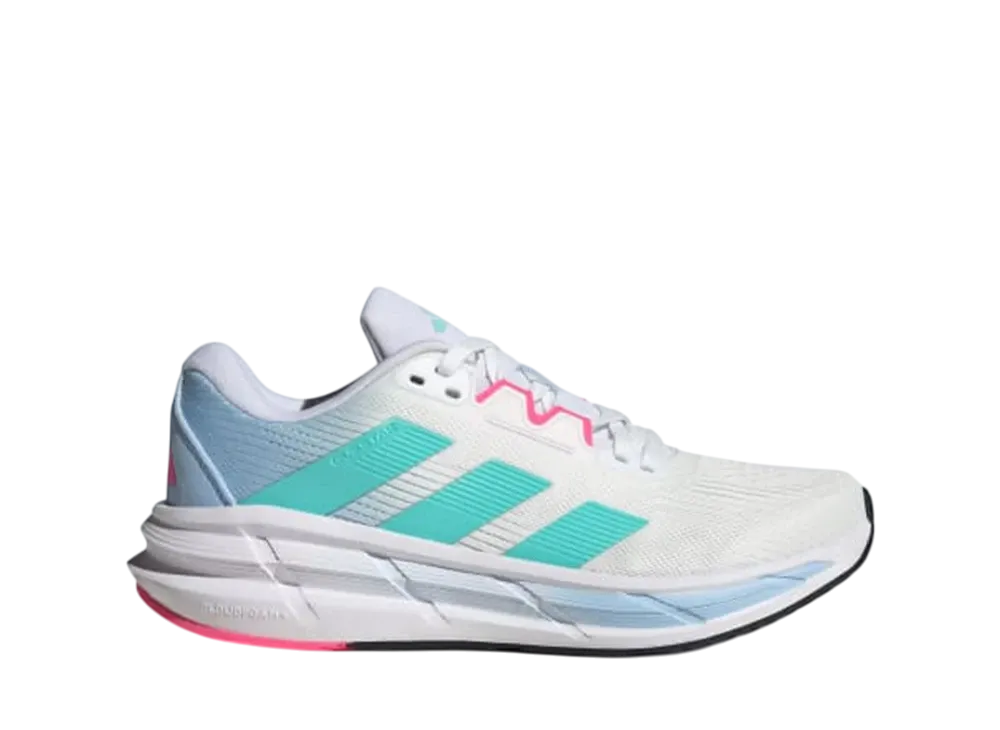 アディダス ウィメンズ クエスター3 ランニング "クラウドホワイト/フラッシュアクア/ルシッドピンク"