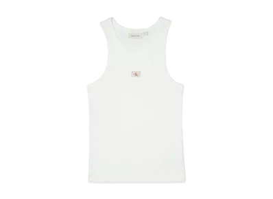Calvin Klein Jeans WOVEN LABEL RIB TANK TOP "Bright White"