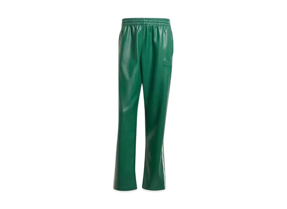 adidas Faux Leather Addicolor Three Stripes Firebird Tracksuit Pants "Collegiate Green"