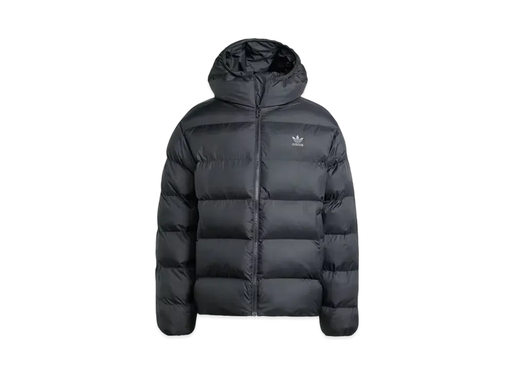 adidas Hooded Plain Puffer Jacket "Black"