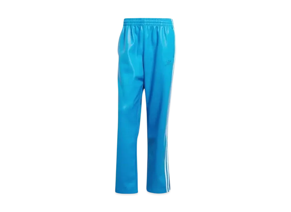 adidas Faux Leather Addicolor Three Stripes Firebird Tracksuit Pants "Blue Bird"