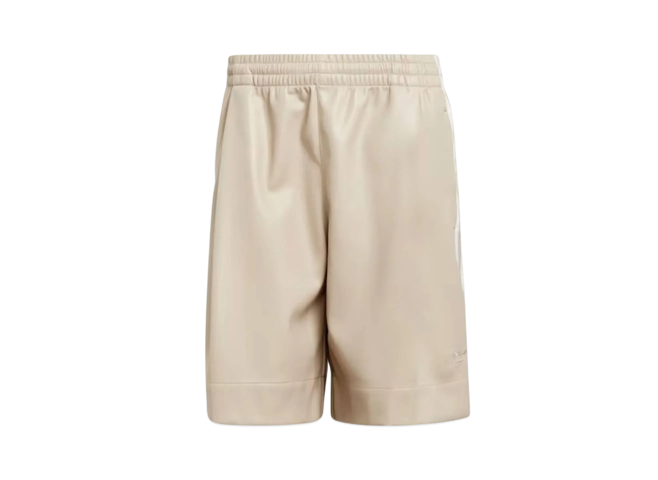 adidas Faux Leather Adicolor Three Stripes Shorts "Wonder Beige"
