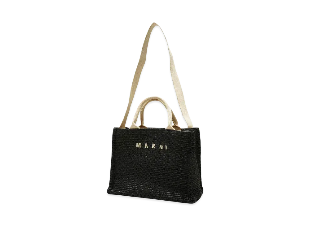 MARNI SHOPPING BAG "BLACK/NATURAL"