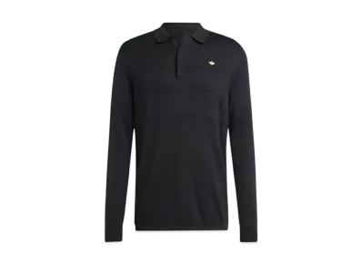 adidas Premium Long Sleeve Polo Shirt "Black"