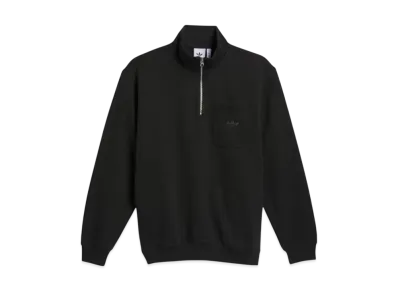 adidas Heavyweight Shmoofoil Quarter Zip Mock Neck Sweatshirt "Black"