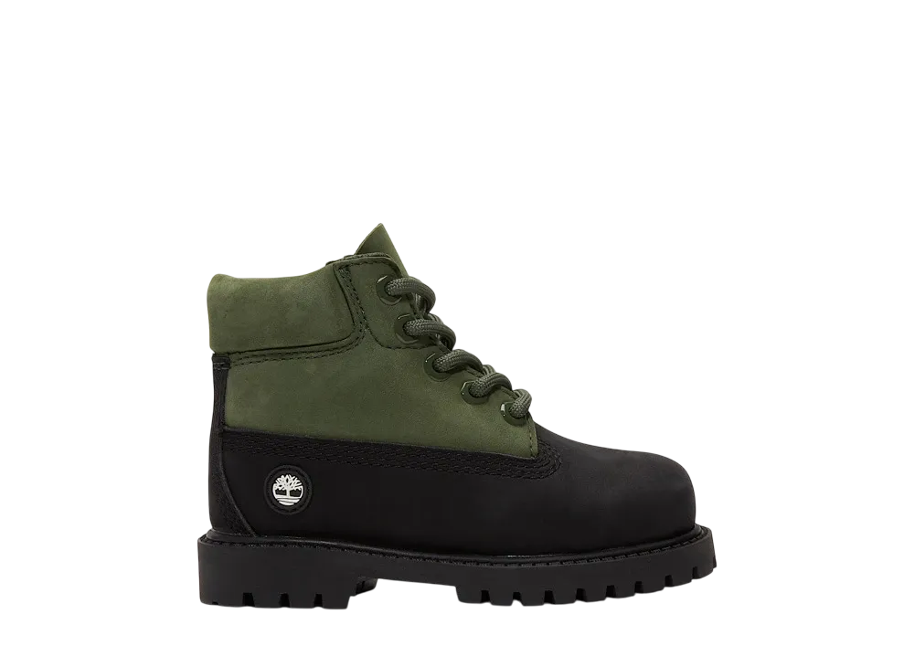 ティンバーランド TD プレミアム 6インチ ウォータープルーフ ブーツ "ブラック/ダークグリーン" (キッズ)