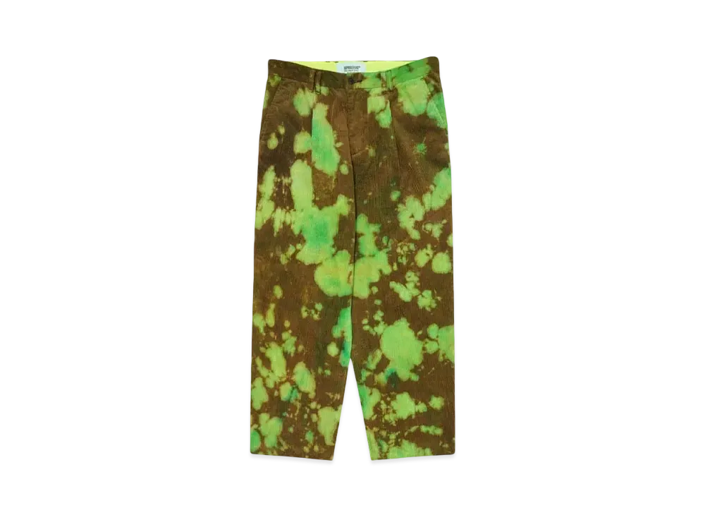 HOMBRE Nino TIE DYE CORDUROY PANTS "L.GREEN"