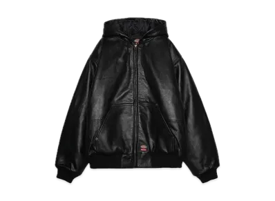 Supreme x Dickies Hooded Leather Work Jacket "Black"