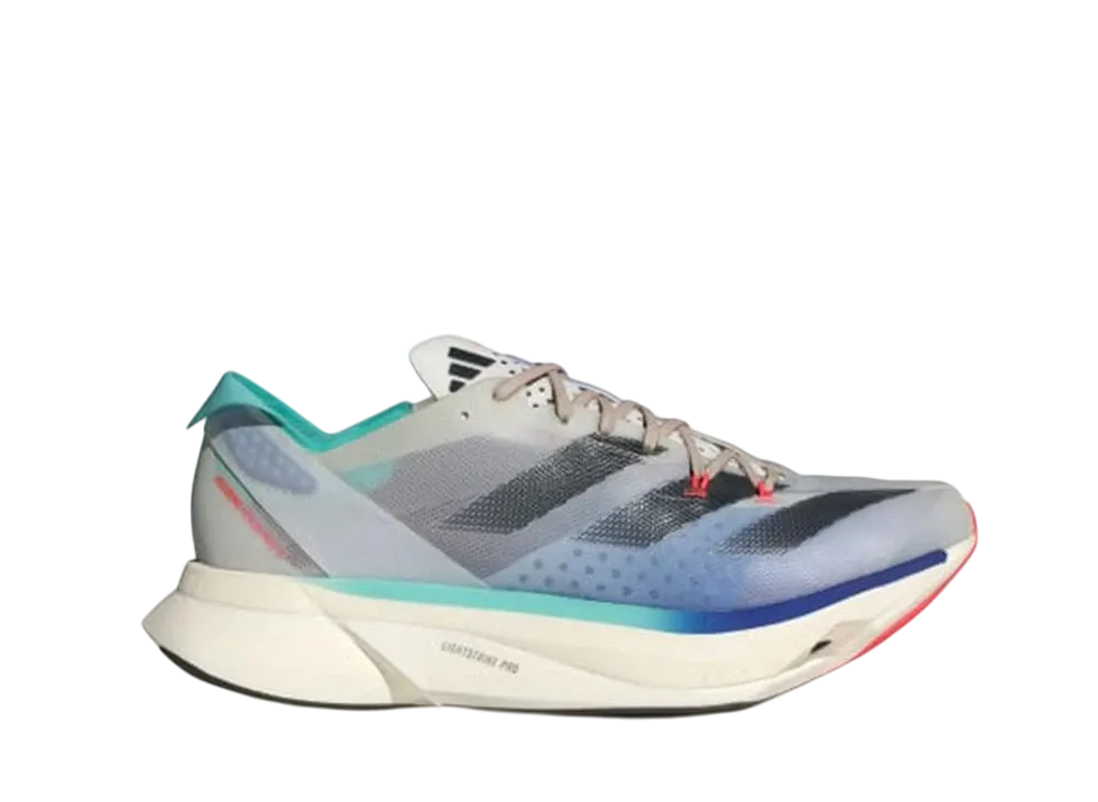 アディダス アディゼロ アディオス プロ3 "オフホワイト/オーロラインク/フラッシュアクア"