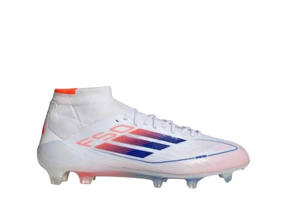 アディダス ウィメンズ F50 エリート ミッドカット FG "クラウドホワイト/ルシッドブルー/ソーラーレッド"