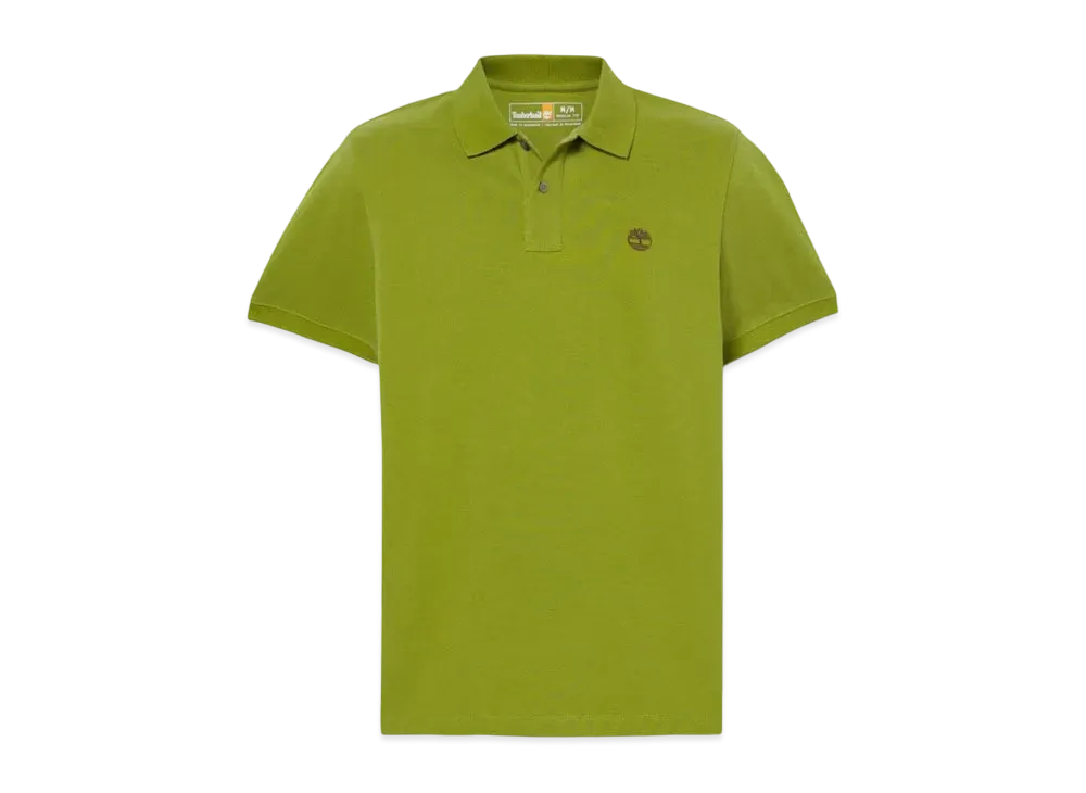 Timberland Men's Short Sleeve Oyster River Chest Logo Polo Shirt "Guacamole"