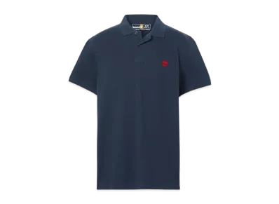 Timberland Men's Short Sleeve Oyster River Chest Logo Polo Shirt "Dark Sapphire"