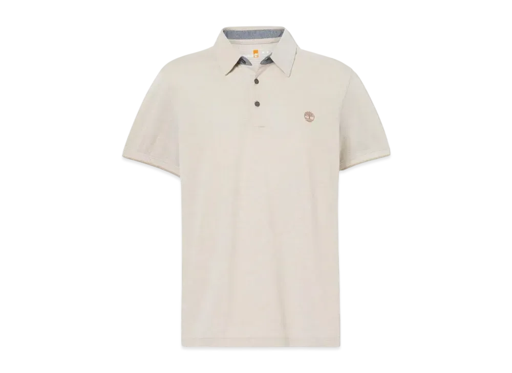 Timberland Men's Short Sleeve Oxford Polo Shirt "Light Brown"