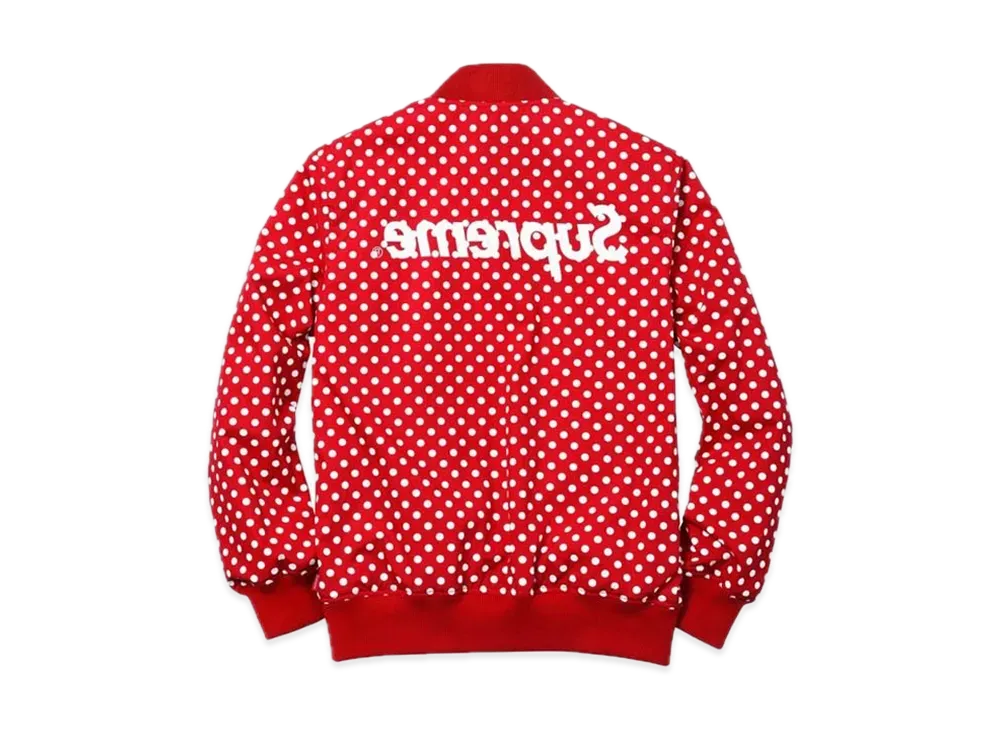 Supreme x COMME des GARCONS SHIRT Reversible Varsity Baseball Jacket "Red"