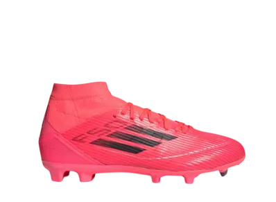 adidas Women's F50 League Mid-Cut Firm/Multi-Ground Cleats "Turbo/Aurora Black/Platinum Metallic"