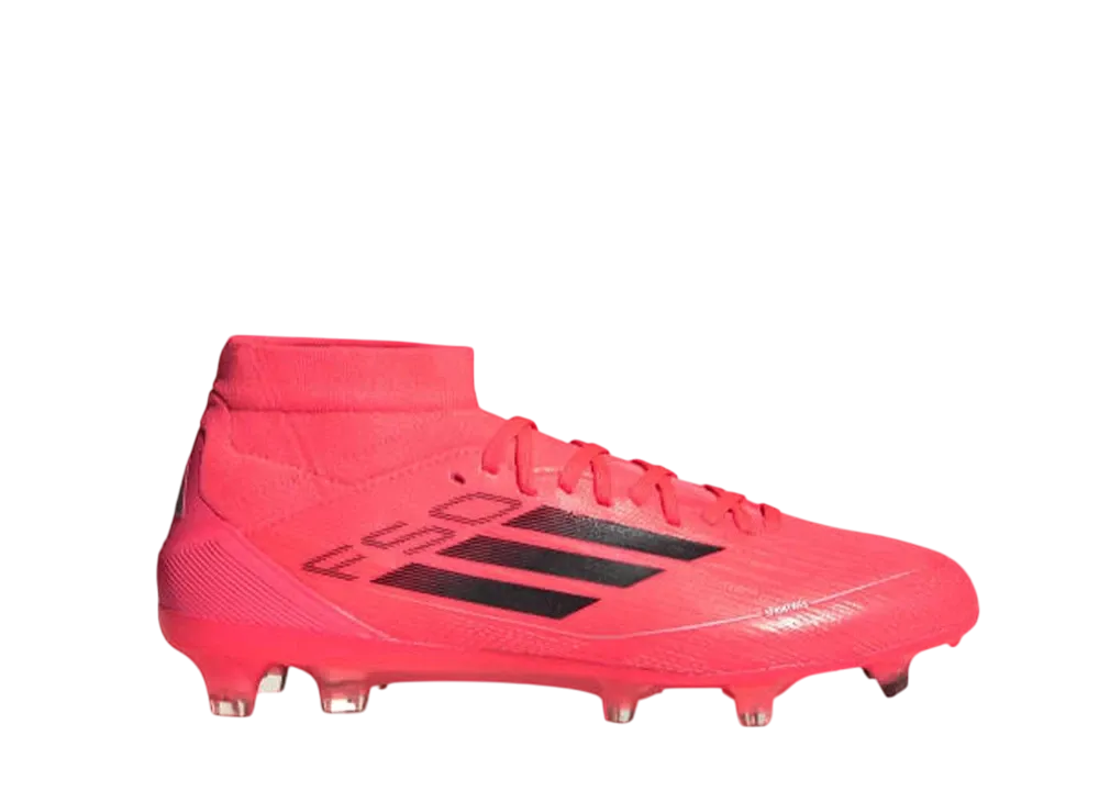 アディダス ウィメンズ プロ ミッドカット FG スパイク "ターボ/オーロラブラック/プラチナメタリック"