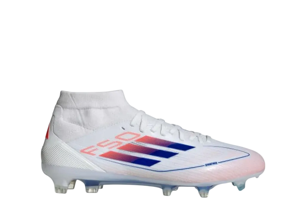 アディダス ウィメンズ プロ ミッドカット FG スパイク "クラウドホワイト/ルシッドブルー/ソーラーレッド"