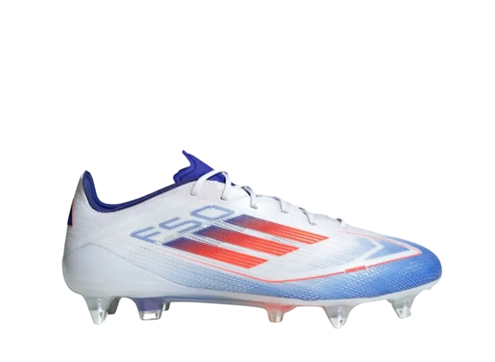 アディダス F50 エリート ソフトグラウンド スパイク "クラウドホワイト/ソーラーレッド/ルシッドブルー"