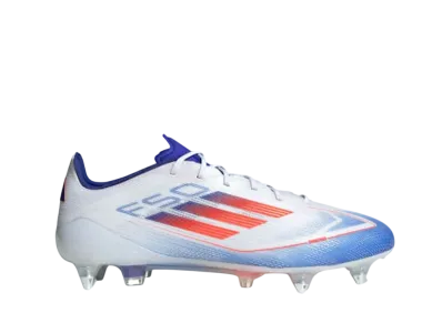 adidas F50 Elite Soft Ground Cleats "Cloud White/Solar Red/Lucid Blue"