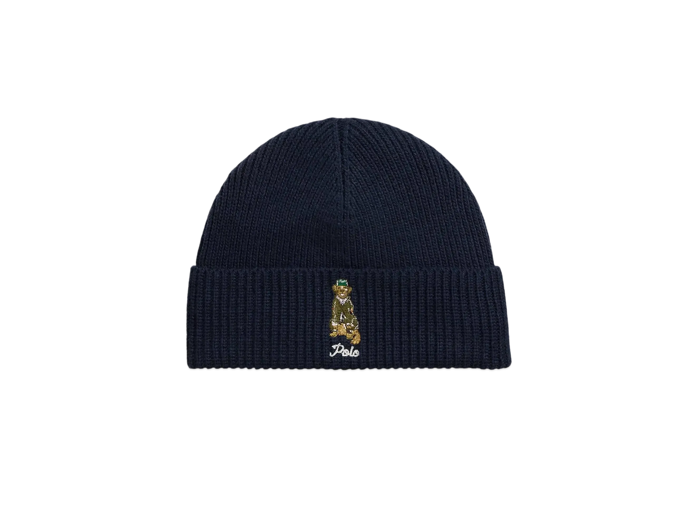 Polo Ralph Lauren Dog Embroidery Rib Knit Beanie "Navy"