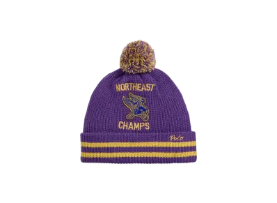 Polo Ralph Lauren Basketball Patch Pom Pom Beanie "Purple"