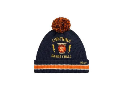 Polo Ralph Lauren Basketball Patch Pom Pom Beanie "Navy"