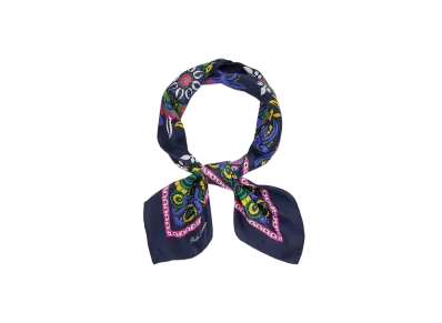 Polo Ralph Lauren Botanical Print Silk Neckerchief "Navy"