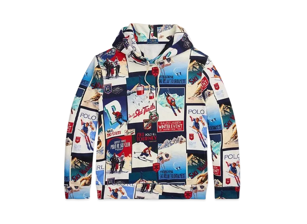 Polo Ralph Lauren Ski Patchwork Fleece Hoodie "Blue"