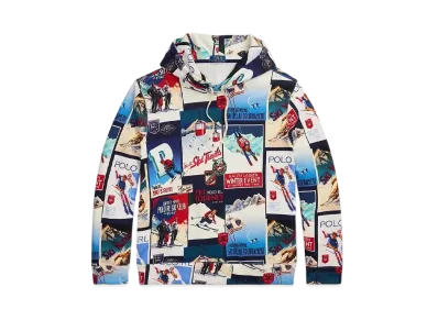Polo Ralph Lauren Ski Patchwork Fleece Hoodie "Blue"