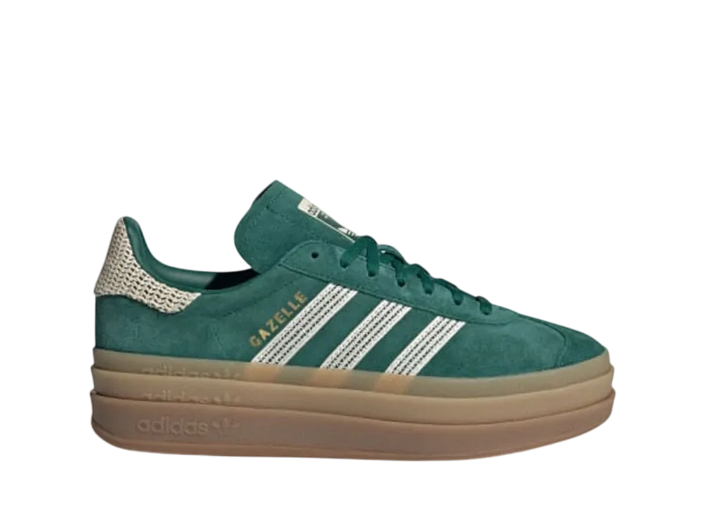 adidas Women's Gazelle Bold "Collegiate Green/Wonder White/Gold Metallic"