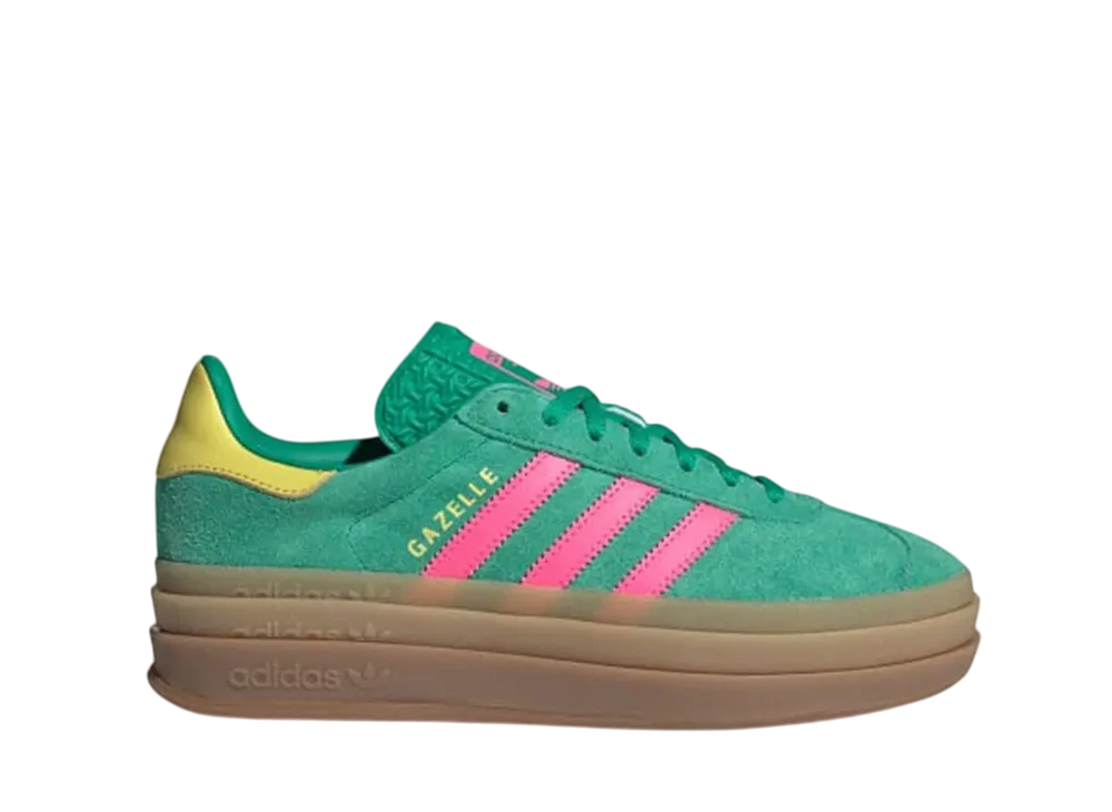 アディダスオリジナルス ウィメンズ ガゼル ボールド "コートグリーン/ルシッドピンク/ピュアサルファー"